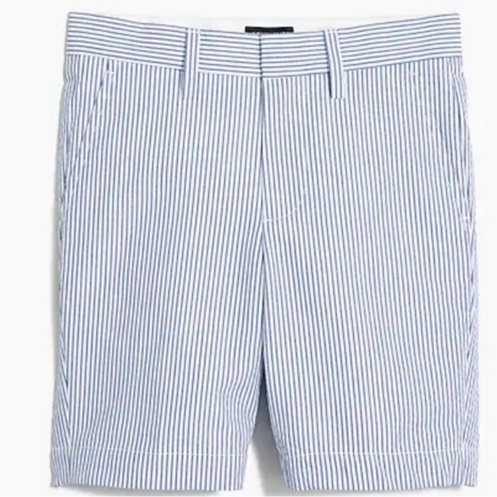 NWT J Crew Crewcuts Boys Blue & White Seersucker Shorts Adjustable Waist Size 10